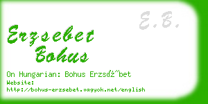 erzsebet bohus business card